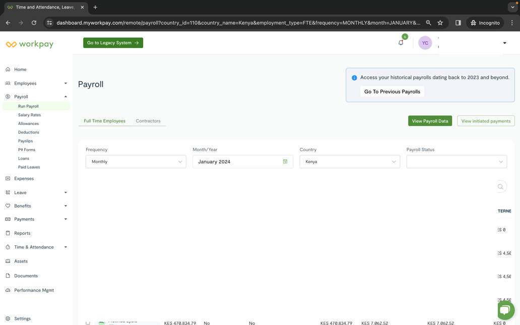 Running payroll on workpay 